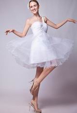 OneShoulder Knee Length White Graduation Dress