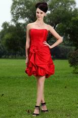 Affordable Short Scarlet Red Girls Graduation Dress