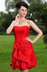 Affordable Short Scarlet Red Girls Graduation Dress
