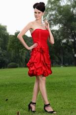 Affordable Short Scarlet Red Girls Graduation Dress