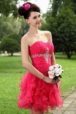 Cute Mini Organza Graduation Ceremony Dresses For Girl