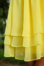 Sweetheart White And Yellow Chiffon Graduation Dress