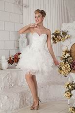 Mini Ivory Organza Graduation Dress For High School