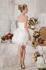 Mini Ivory Organza Graduation Dress For High School