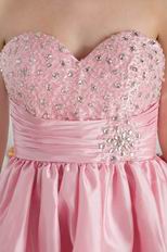 Sweetheart Pink Girl Graduation Dress With Beading