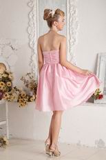 Sweetheart Pink Girl Graduation Dress With Beading