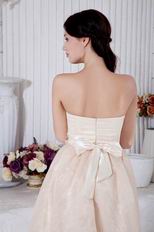 Sweetheart Champagne Graduation Short Dress With Applique