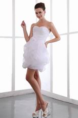 Sweet Heart White Organza Short Graduation Dress