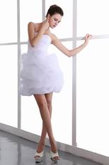 Sweet Heart White Organza Short Graduation Dress