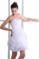 Sweet Heart White Organza Short Graduation Dress