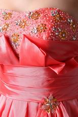 Lovely Beaded Coral Dress To Wear For Graduation
