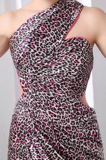 Sexy One Shoulder Backless Leopard Print Graduation Dress