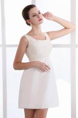 Decent Square White Graduation Dress With Beading