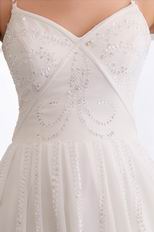 Spaghetti Straps Short Ivory Chiffon Graduation Dress