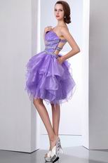 Affordable One Shoulder Crystals Lavender Graduation Dress