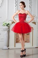 Lovely Sweetheart Dark Red Net Graduation Dress Cheap