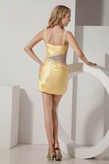 Sexy Deatachable Panel Train Girls Graduation Dress In Yellow