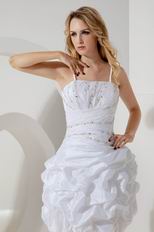 Beaded White Taffeta Dresses For Graduation Ceremony