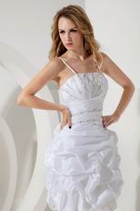 Beaded White Taffeta Dresses For Graduation Ceremony