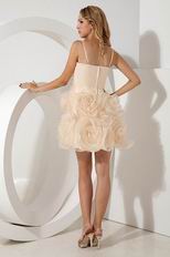 Spaghetti Straps Champagne Organza Graduation Dress