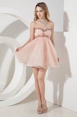 Sexy Sweetheart Orange Pink Short Graduation Dress