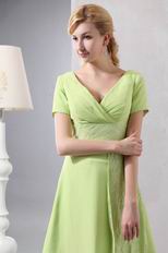 Custom Made Grass Green Graduation Dress With Sequin