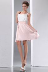 Terse Square White And Pink High School Graduation Dress