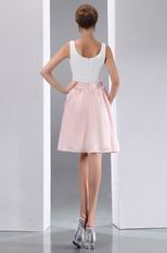 Terse Square White And Pink High School Graduation Dress