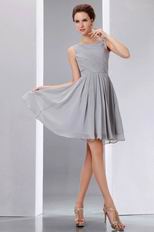 Simple Scoop Light Gray Short Graduation Dress Under $100