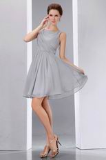 Simple Scoop Light Gray Short Graduation Dress Under $100