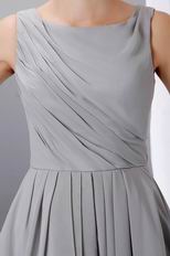 Simple Scoop Light Gray Short Graduation Dress Under $100