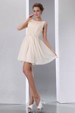 Simple Scoop Antique White Graduation Dress For Discount