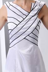 Unique Black Stripe White Mini Graduation Dress Exporter