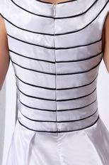 Unique Black Stripe White Mini Graduation Dress Exporter