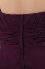 Straps Purple Chiffon Knee Length Graduation Dress 2014
