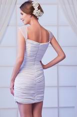 White Top Seller Graduation Dress With Beaded Straps