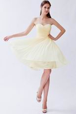 Mini Skirt Light Yellow Dress Cute Graduation Girls Wear