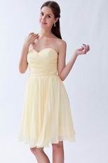 Mini Skirt Light Yellow Dress Cute Graduation Girls Wear