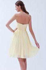 Mini Skirt Light Yellow Dress Cute Graduation Girls Wear