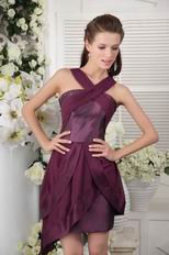 High Low Purple Chiffon Graduation Dress For Cheap