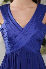 Royal Blue V-neck Designer Graduation Dress Low Price