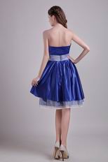 Strapless Blue Graduation Girl Dress With Bowknot Emberllish