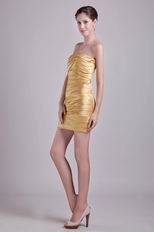 Golden Strapless Short 2014 Design Graduation Dress