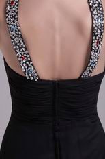 Sexy V-neck Beaded Black Dress to Wear For Graduation