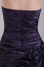 Dark Purple Graduation Dress With Handmade Flowers Skirt