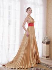 Halter Top Golden Evening Dress For Women Wear