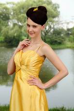 Pretty Spaghetti Straps Golden Yellow Short Homecoming Dress