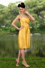 Pretty Spaghetti Straps Golden Yellow Short Homecoming Dress