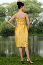 Pretty Spaghetti Straps Golden Yellow Short Homecoming Dress