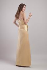 Floor-length Gold Spaghetti Strap Prom Dress In South Carolina